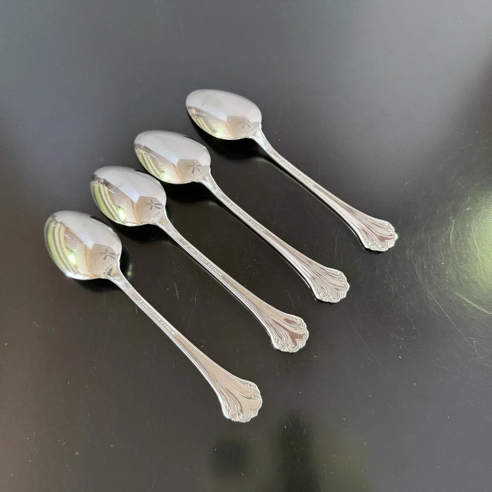 Reed & Barton Stainless Steel Flatware REGINE Lot of 4 Oval Soup Spoons